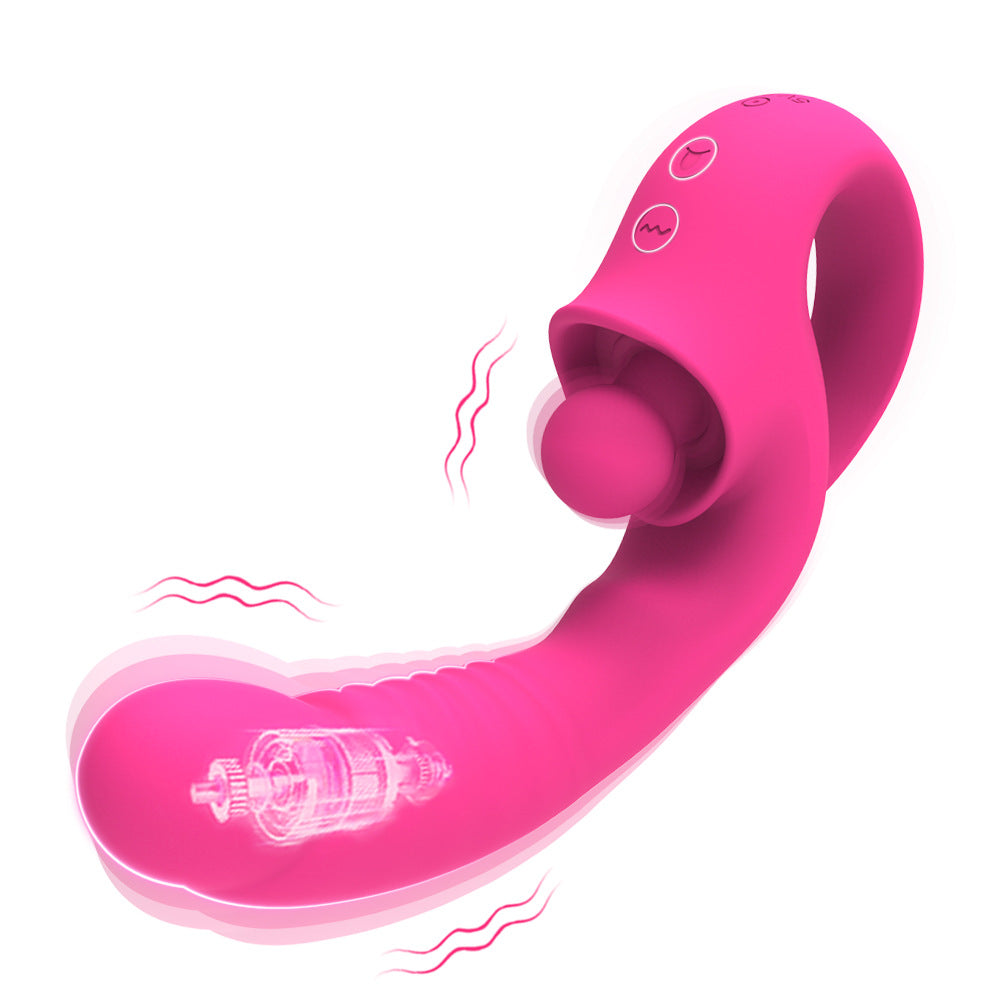 Nuevo Juguete Vibrador de Doble Motor de 10 Velocidades con Lengüeta para Mujeres