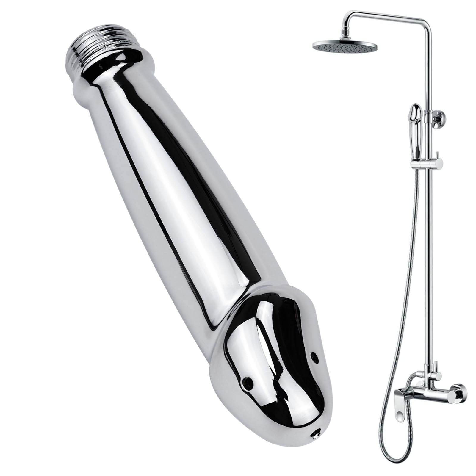 Aluminum Shower Cleaner Enema Douche SystemHandheld Water Shower Nozzle Anal Rinse Vaginal Cleaning Kit for Men and Women + Velvet Carry Bag