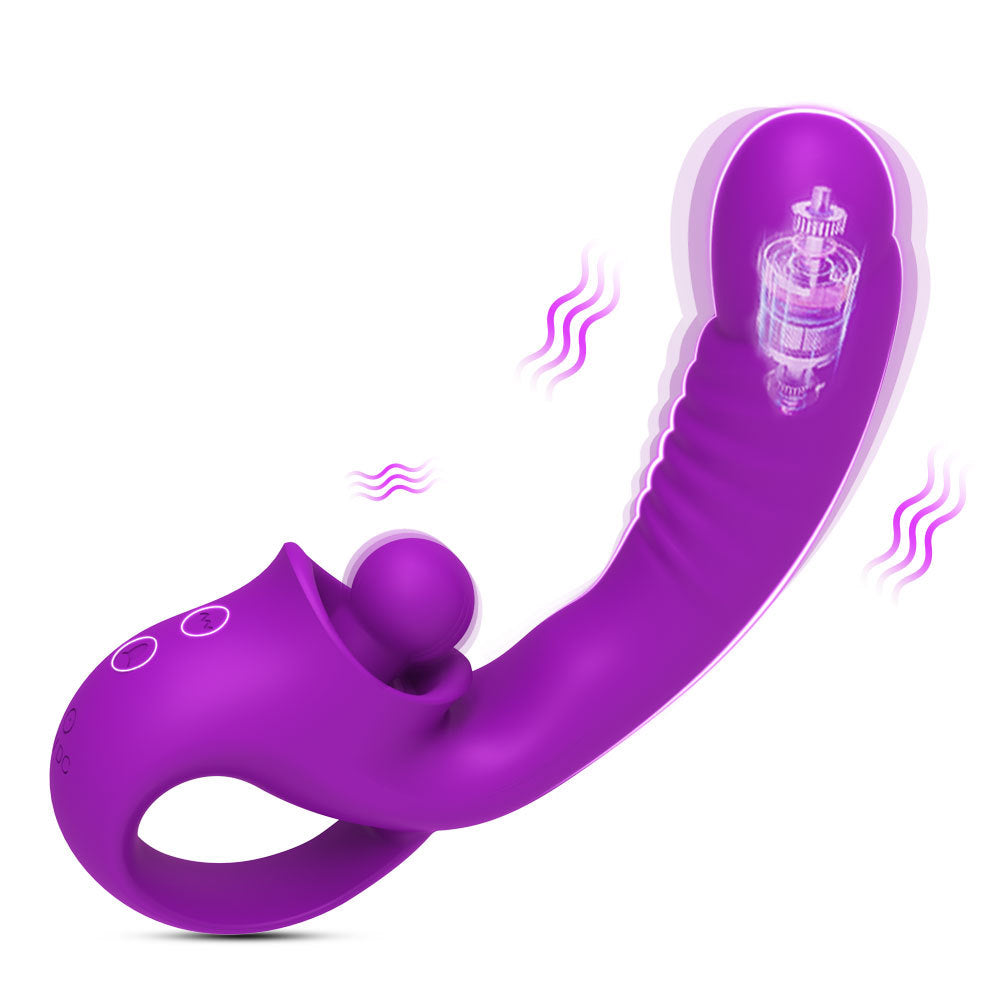 Nuevo Juguete Vibrador de Doble Motor de 10 Velocidades con Lengüeta para Mujeres